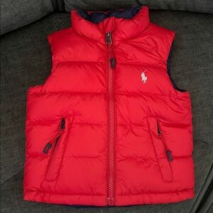 Red and blue Ralph Lauren Down Puffer Vest with Logo